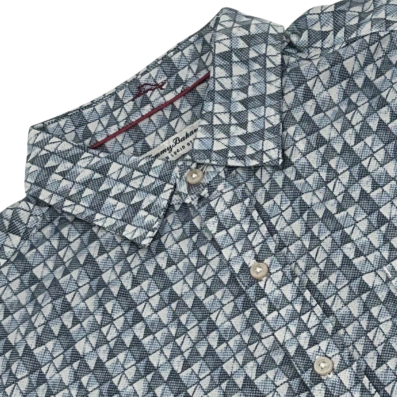 Tommy Bahama San Lucio Tiles Away Shirt Mens M Blue Geometric Long Sleeve New